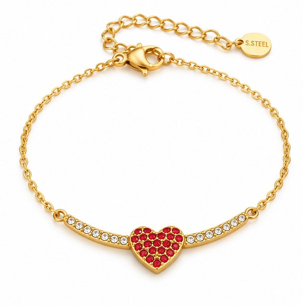 Röd Hjärt Armband