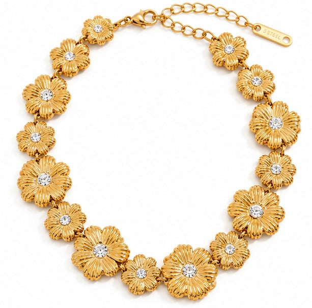 Blom Guld Halsband