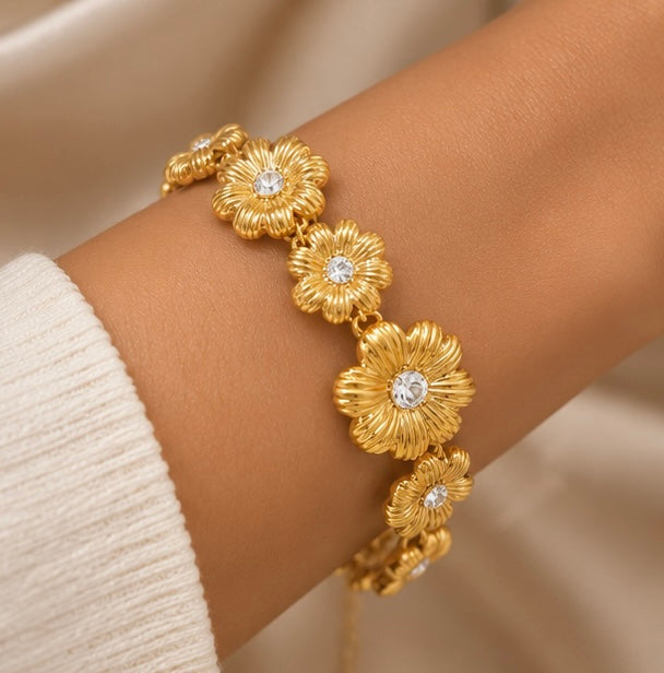 Blom Guld Armband