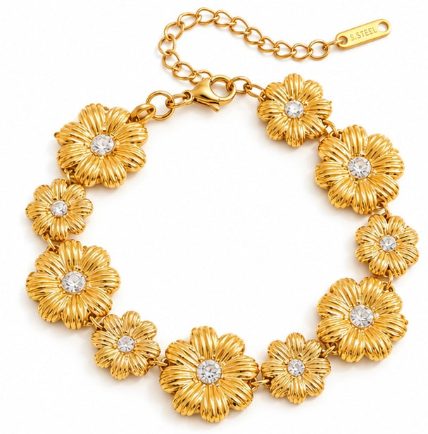 Blom Guld Armband