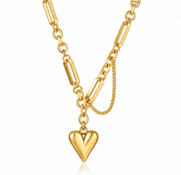 Guld Hjärt Halsband