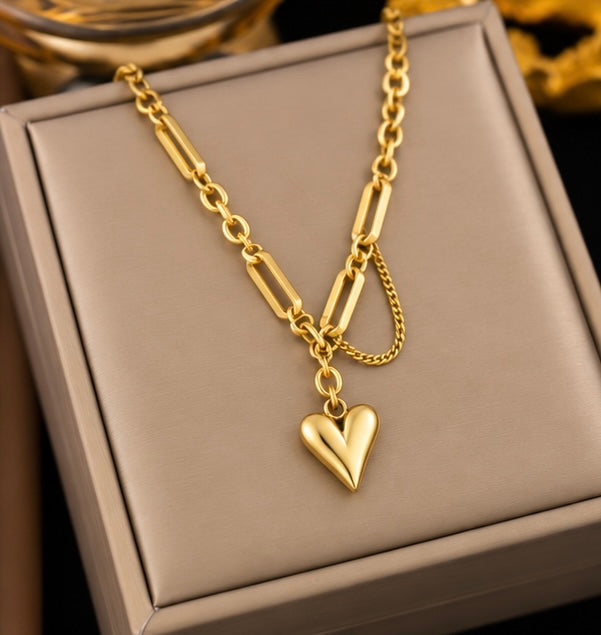 Guld Hjärt Halsband
